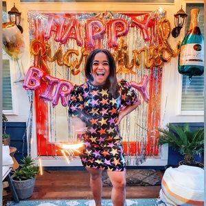 ENDLESS ROSE SEQUIN STAR PUFF SLEEVE DRESS